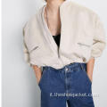 Personalizzazione Bomber corto vintage allentato da donna